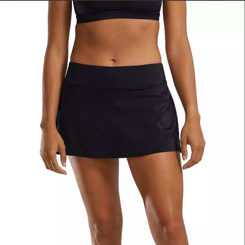 NWT prAna Black Swim Skirt M Bikini Bottom Cover Up Athletic $65